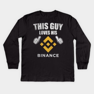 This Guy Loves His Binance BNB Coin Valentine Crypto Token Cryptocurrency Blockchain Wallet Birthday Gift For Men Women Kids Kids Long Sleeve T-Shirt